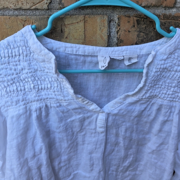 Joie 100% Linen Ivory Pintuck Blouse - Picture 10 of 12